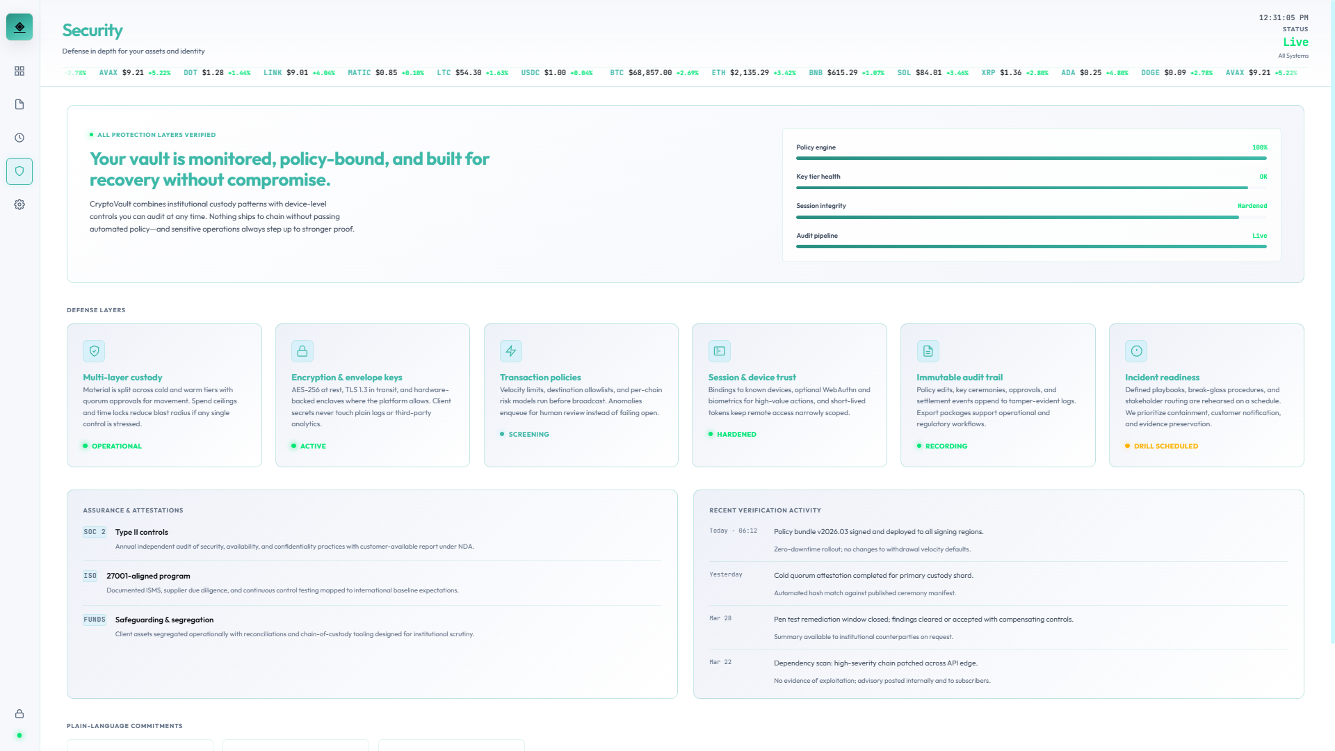 Security, light theme